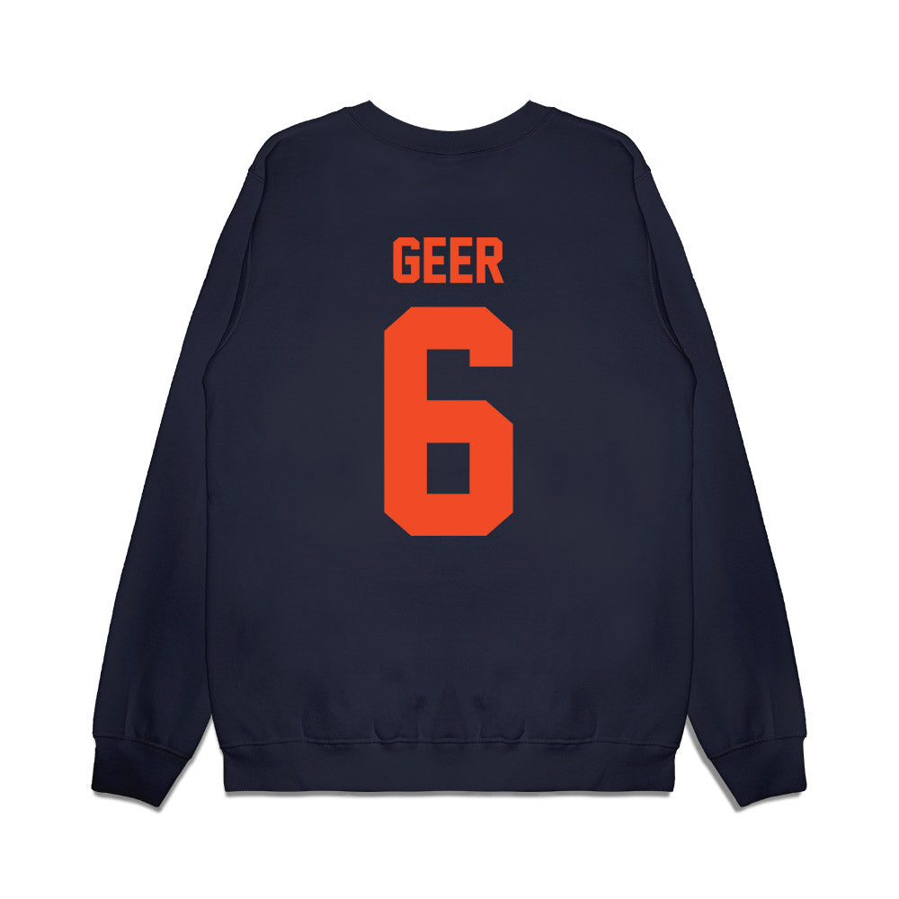 Virginia - NCAA Football : Cole Geer - Vintage Helmet Premium Crewneck Sweatshirt-1