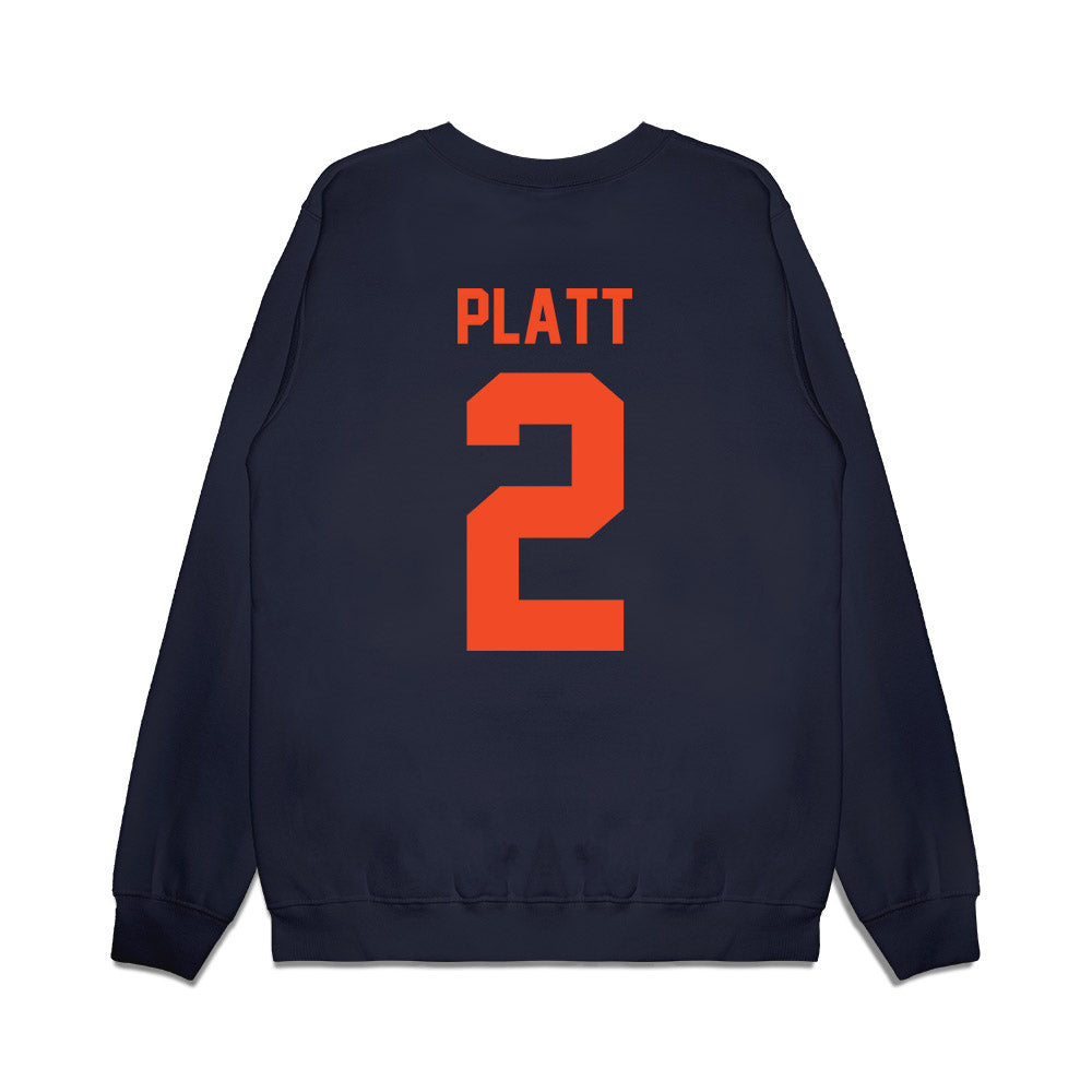 Virginia - NCAA Football : Donavon Platt - Vintage Helmet Premium Crewneck Sweatshirt-1