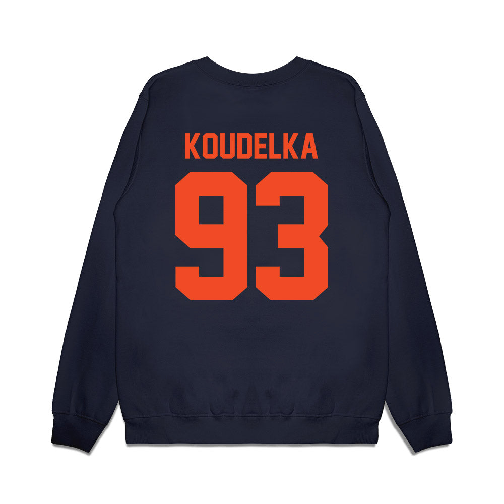 Virginia - NCAA Football : Billy Koudelka - Vintage Helmet Premium Crewneck Sweatshirt-1