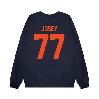 Virginia - NCAA Football : Noah Josey - Vintage Helmet Premium Crewneck Sweatshirt-1