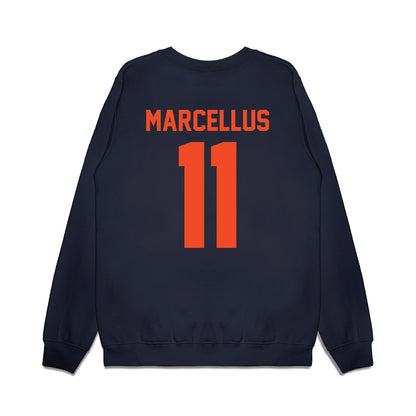 Virginia - NCAA Football : Maddox Marcellus - Vintage Helmet Premium Crewneck Sweatshirt-1