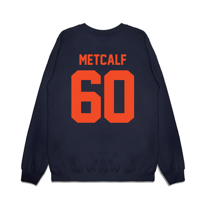 Virginia - NCAA Football : Drake Metcalf - Vintage Helmet Premium Crewneck Sweatshirt-1
