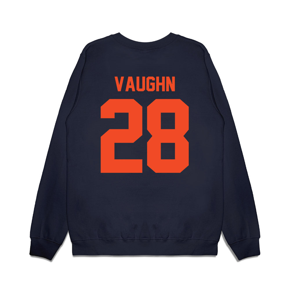 Virginia - NCAA Football : Noah Vaughn - Vintage Helmet Premium Crewneck Sweatshirt-1