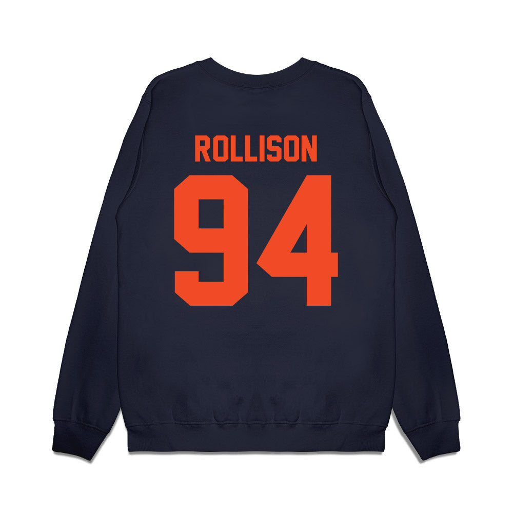 Virginia - NCAA Football : Hayden Rollison - Vintage Helmet Premium Crewneck Sweatshirt-1