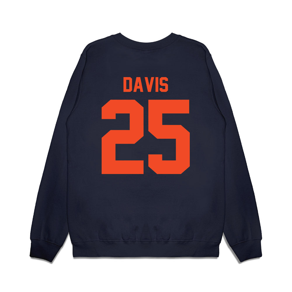 Virginia - NCAA Football : Xay Davis - Vintage Helmet Premium Crewneck Sweatshirt-1