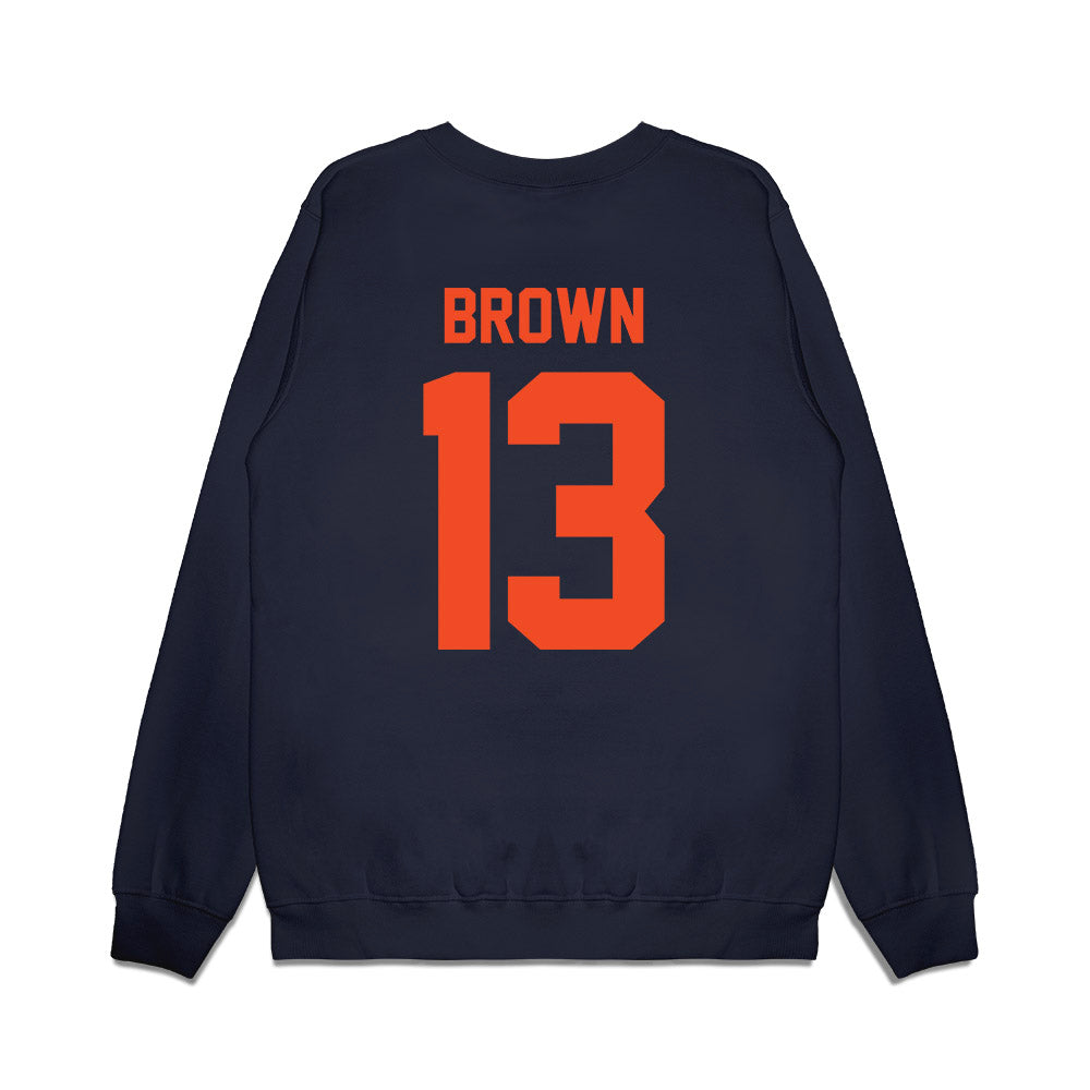 Virginia - NCAA Football : Myles Brown - Vintage Helmet Premium Crewneck Sweatshirt-1