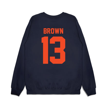 Virginia - NCAA Football : Myles Brown - Vintage Helmet Premium Crewneck Sweatshirt-1