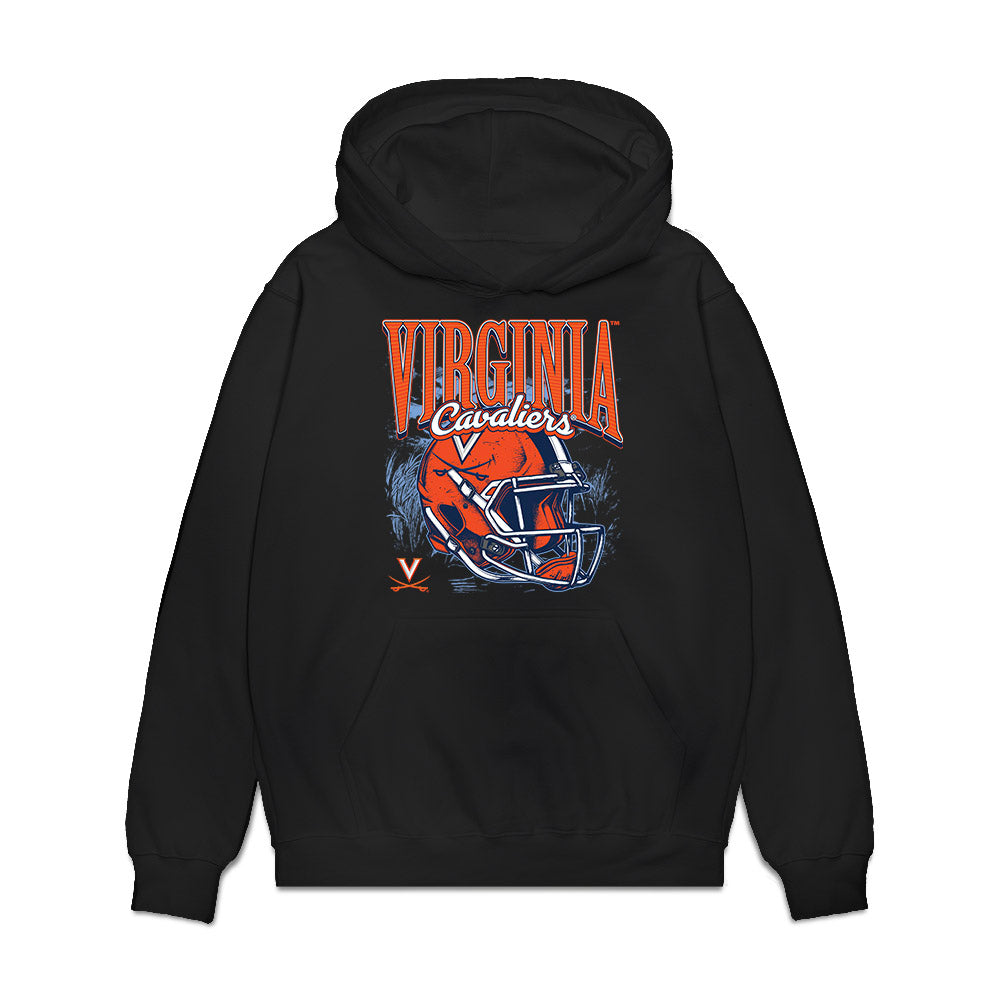 Virginia - NCAA Football : Monroe Mills - Vintage Helmet Premium Hooded Sweatshirt-0
