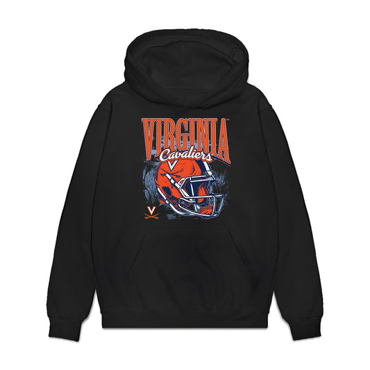 Virginia - NCAA Football : Justin Townsend - Vintage Helmet Premium Hooded Sweatshirt-0