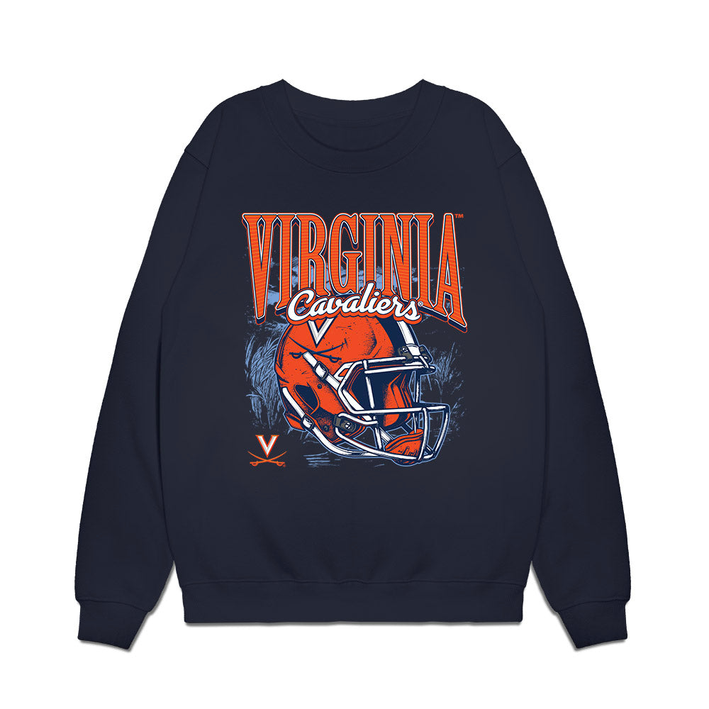Virginia - NCAA Football : Elijah Slibeck - Vintage Helmet Premium Crewneck Sweatshirt-0