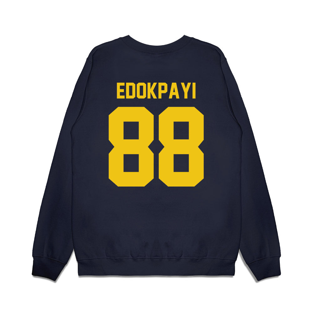 Michigan - NCAA Football : Lugard Edokpayi - Vintage Helmet Premium Crewneck Sweatshirt-1