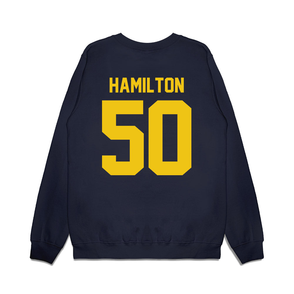 Michigan - NCAA Football : Luke Hamilton - Vintage Helmet Premium Crewneck Sweatshirt-1