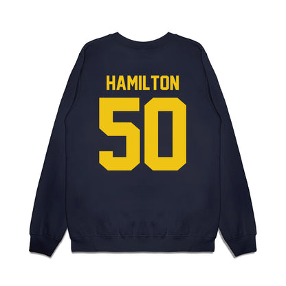 Michigan - NCAA Football : Luke Hamilton - Vintage Helmet Premium Crewneck Sweatshirt-1