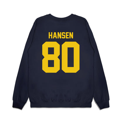 Michigan - NCAA Football : Hogan Hansen - Vintage Helmet Premium Crewneck Sweatshirt-1