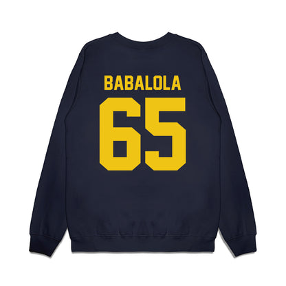 Michigan - NCAA Football : Andrew Babalola - Vintage Helmet Premium Crewneck Sweatshirt-1