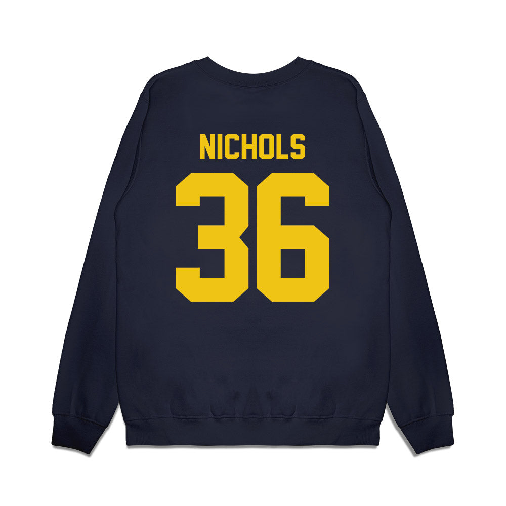 Michigan - NCAA Football : Josh Nichols - Vintage Helmet Premium Crewneck Sweatshirt-1