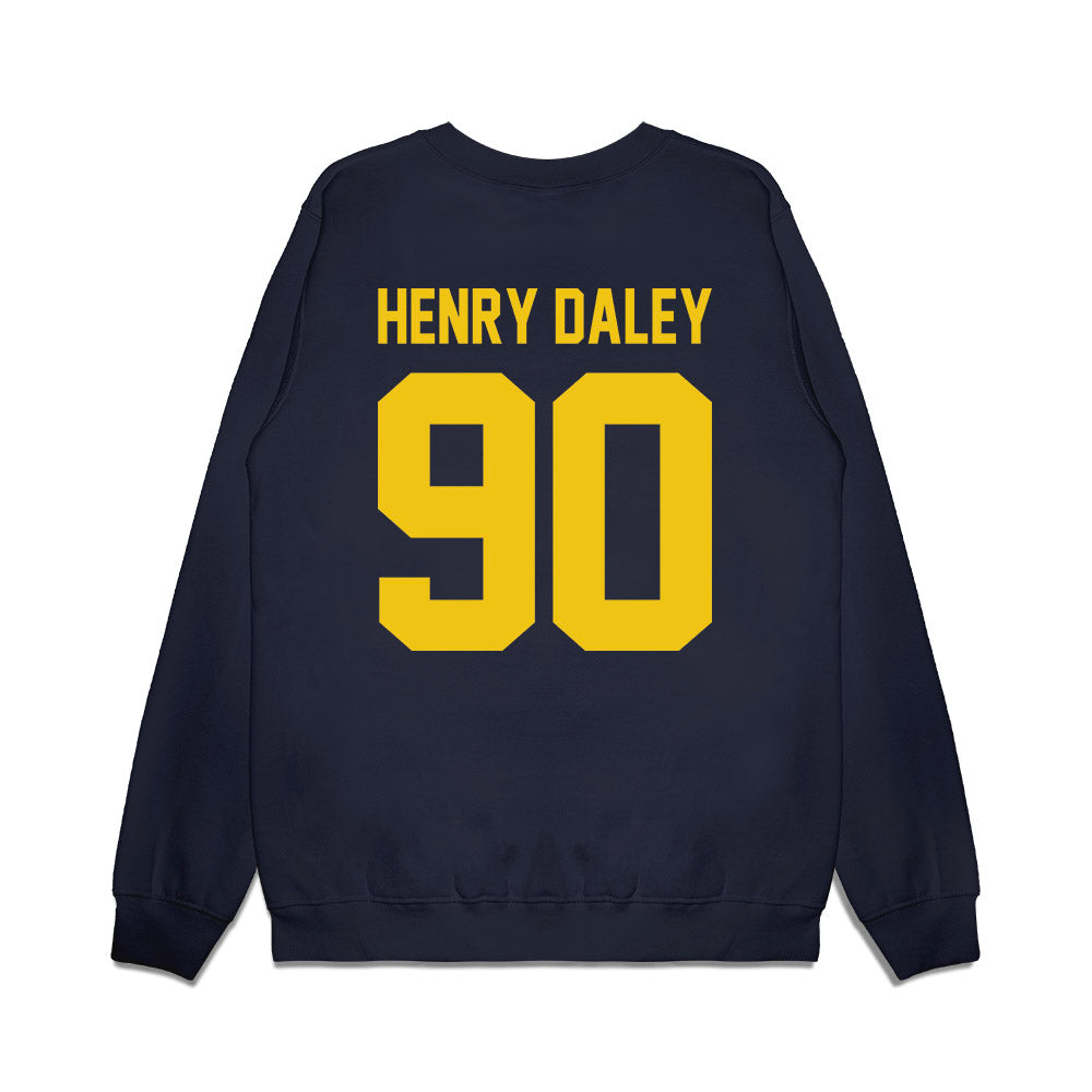 Michigan - NCAA Football : John Henry Daley - Vintage Helmet Premium Crewneck Sweatshirt-1