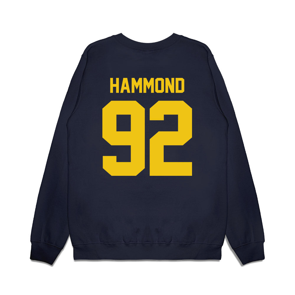 Michigan - NCAA Football : Ted Hammond - Vintage Helmet Premium Crewneck Sweatshirt-1