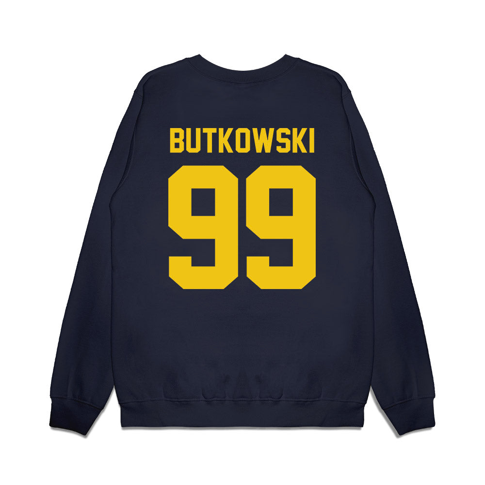 Michigan - NCAA Football : Trey Butkowski - Vintage Helmet Premium Crewneck Sweatshirt-1