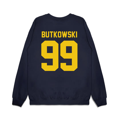 Michigan - NCAA Football : Trey Butkowski - Vintage Helmet Premium Crewneck Sweatshirt-1