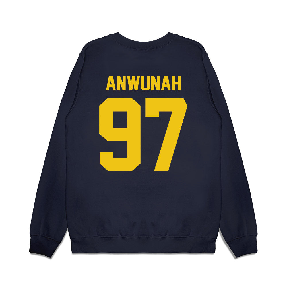 Michigan - NCAA Football : Chibi Anwunah - Vintage Helmet Premium Crewneck Sweatshirt-1