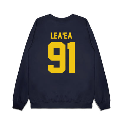 Michigan - NCAA Football : Jonah Lea'ea - Vintage Helmet Premium Crewneck Sweatshirt-1