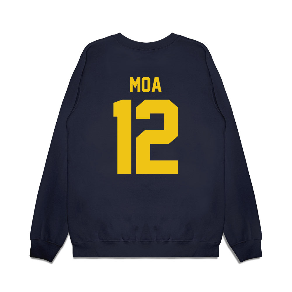 Michigan - NCAA Football : Salesi Moa - Vintage Helmet Premium Crewneck Sweatshirt-1