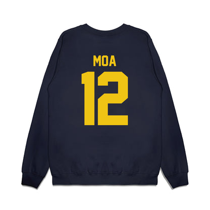 Michigan - NCAA Football : Salesi Moa - Vintage Helmet Premium Crewneck Sweatshirt-1