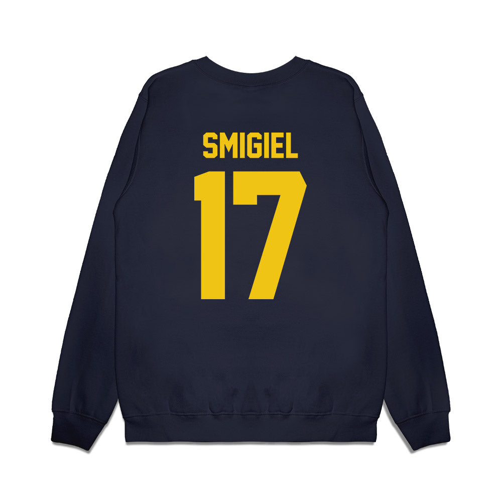 Michigan - NCAA Football : Brady Smigiel - Vintage Helmet Premium Crewneck Sweatshirt-1