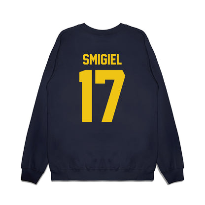 Michigan - NCAA Football : Brady Smigiel - Vintage Helmet Premium Crewneck Sweatshirt-1