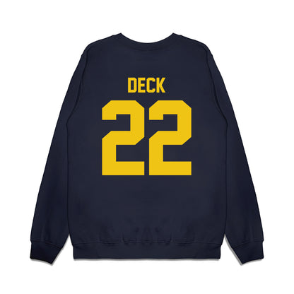 Michigan - NCAA Football : Jordan Deck - Vintage Helmet Premium Crewneck Sweatshirt-1