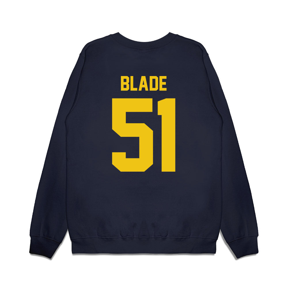 Michigan - NCAA Football : McHale Blade - Vintage Helmet Premium Crewneck Sweatshirt-1
