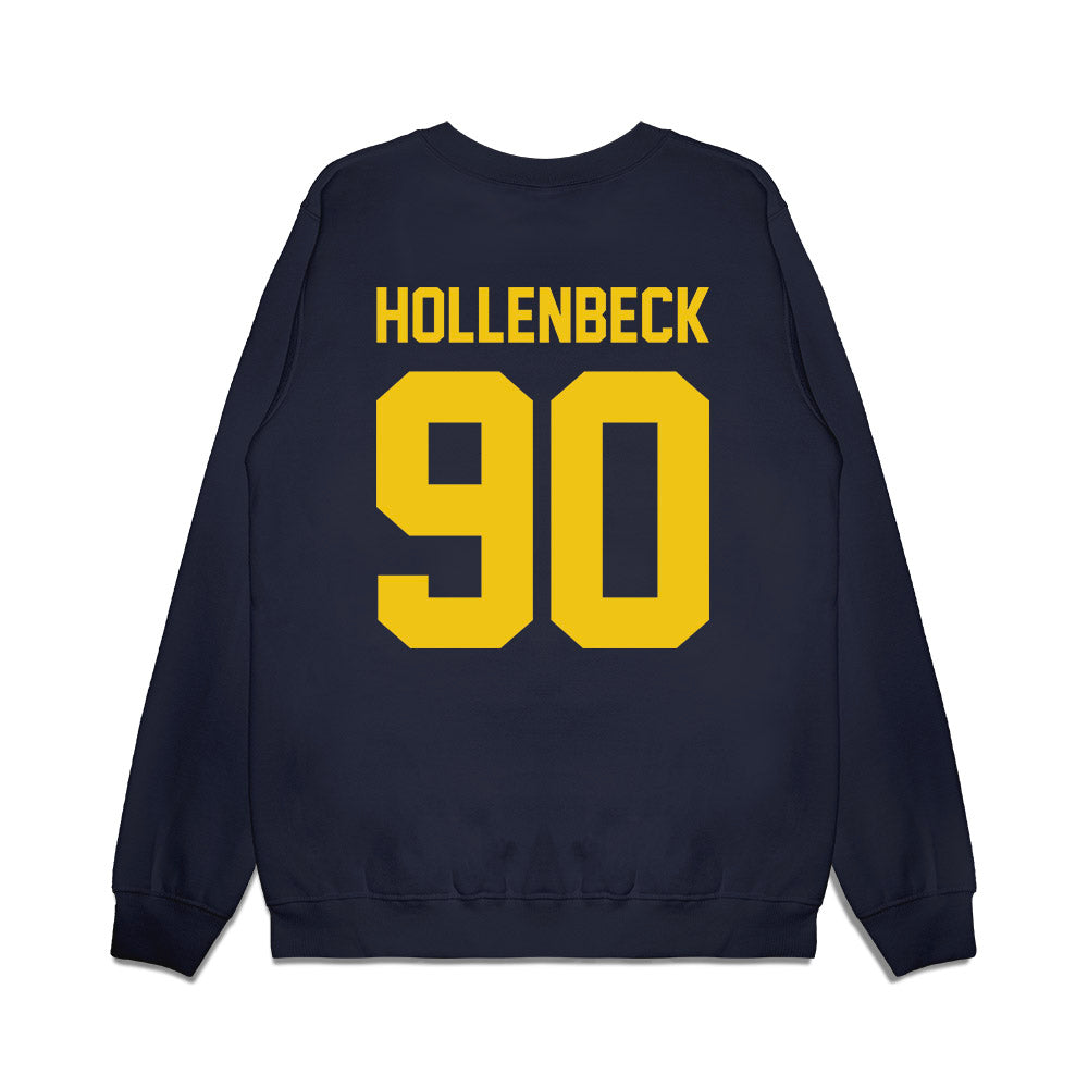 Michigan - NCAA Football : Hudson Hollenbeck - Vintage Helmet Premium Crewneck Sweatshirt-1