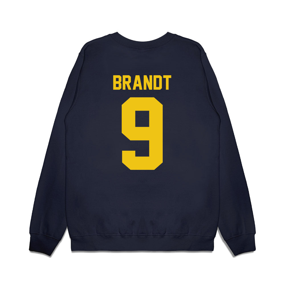 Michigan - NCAA Football : Cameron Brandt - Vintage Helmet Premium Crewneck Sweatshirt-1