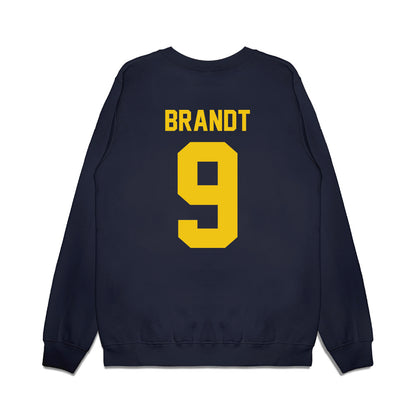 Michigan - NCAA Football : Cameron Brandt - Vintage Helmet Premium Crewneck Sweatshirt-1