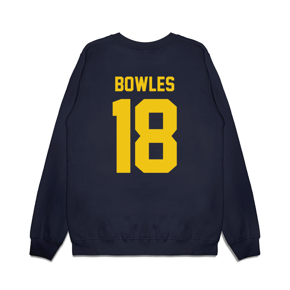 Michigan - NCAA Football : Troy Bowles - Vintage Helmet Premium Crewneck Sweatshirt-1