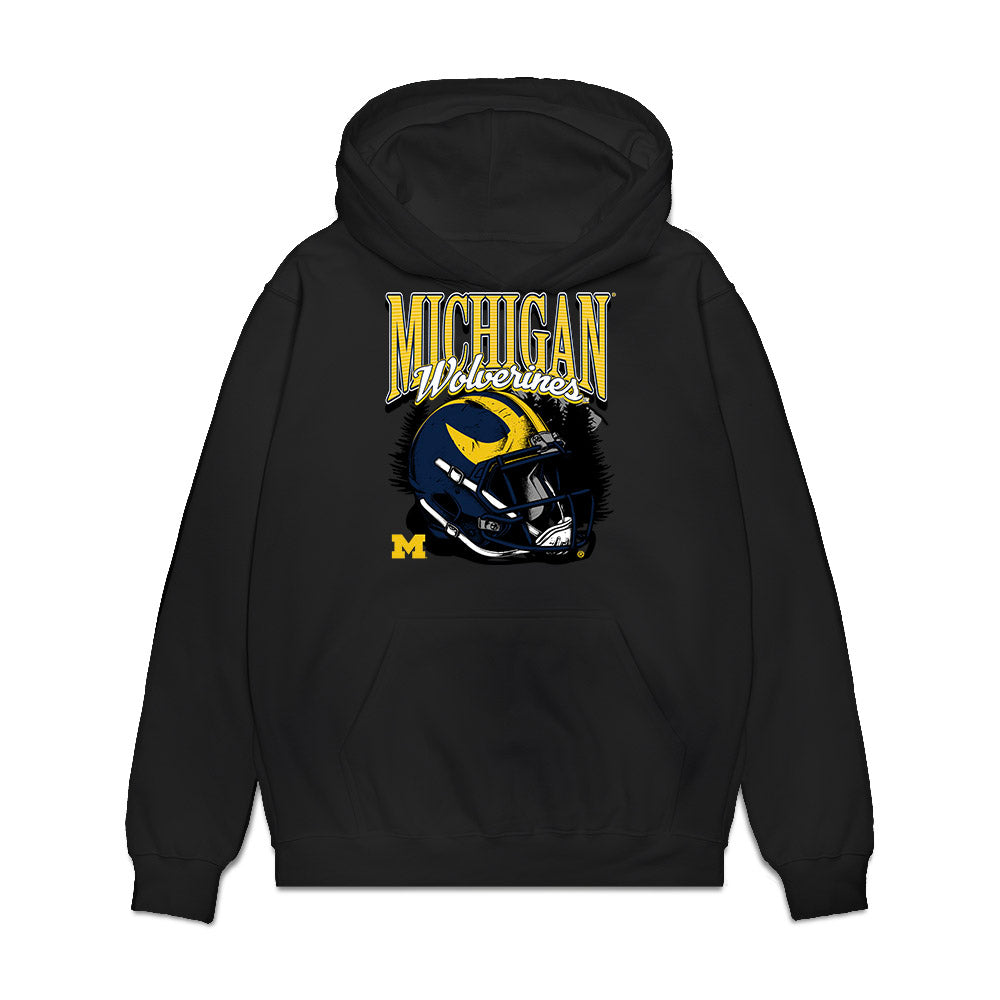 Michigan - NCAA Football : Jamar Browder - Vintage Helmet Premium Hooded Sweatshirt-0