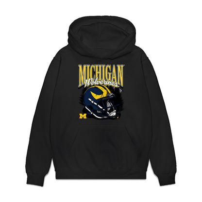 Michigan - NCAA Football : Gary Stacy - Vintage Helmet Premium Hooded Sweatshirt-0