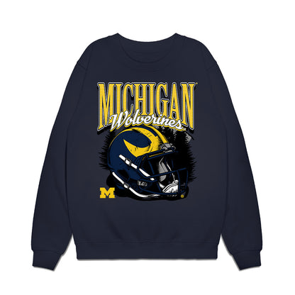 Michigan - NCAA Football : Gary Stacy - Vintage Helmet Premium Crewneck Sweatshirt-0