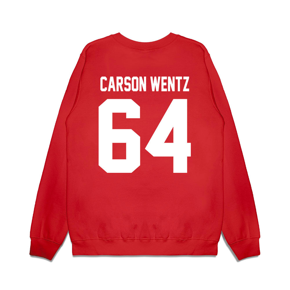 Houston - NCAA Football : Jackson Carson Wentz - Vintage Helmet Premium Crewneck Sweatshirt-1