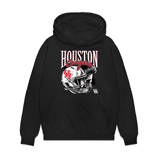 Houston - NCAA Football : Javion White - Vintage Helmet Premium Hooded Sweatshirt-0