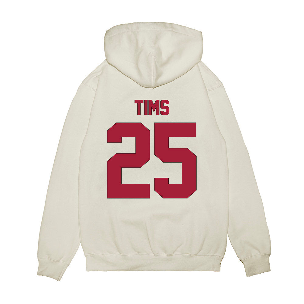 Indiana - NCAA Football : Dmontae Tims - Vintage Helmet Premium Hooded Sweatshirt-1