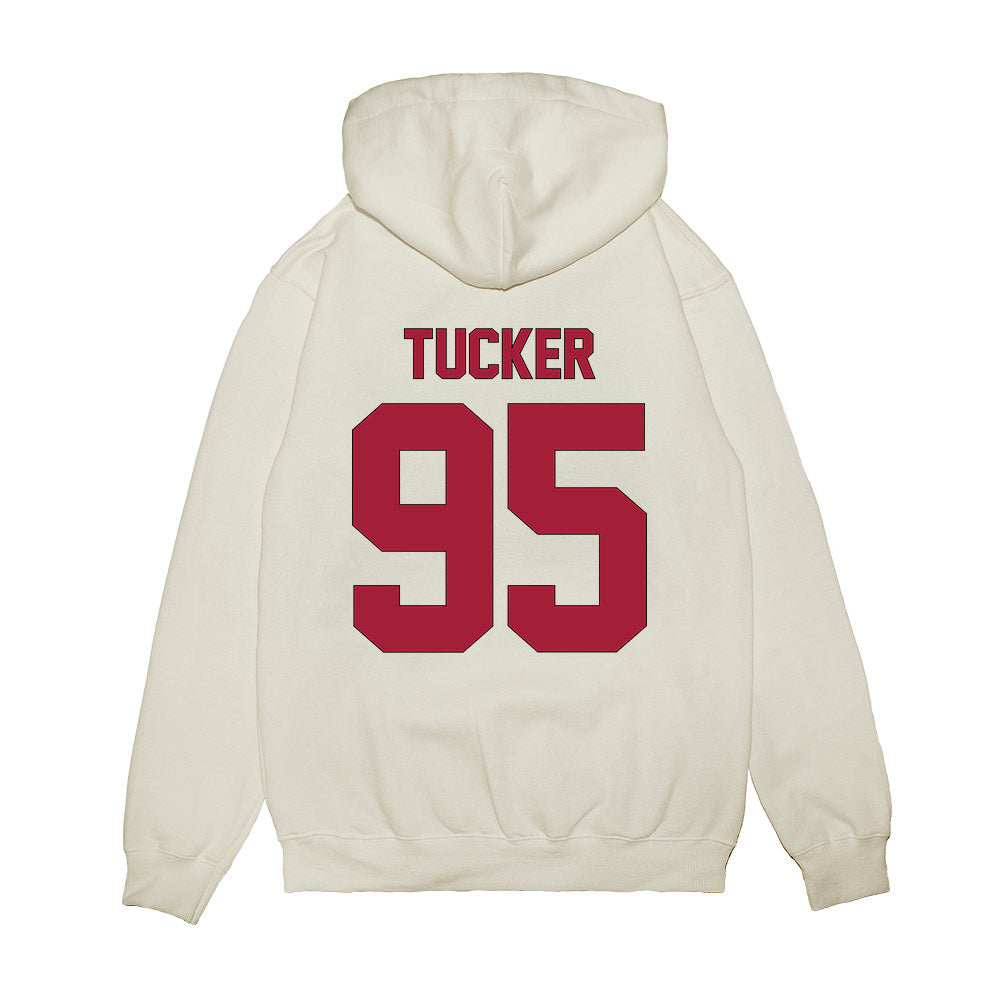 Indiana - NCAA Football : Tyrique Tucker - Vintage Helmet Premium Hooded Sweatshirt-1