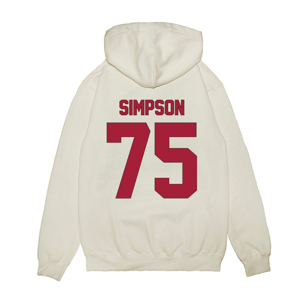 Indiana - NCAA Football : Sam Simpson - Vintage Helmet Premium Hooded Sweatshirt-1