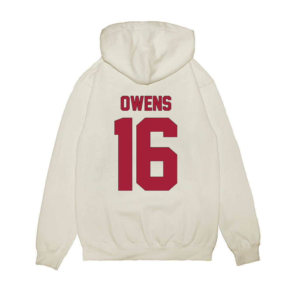 Indiana - NCAA Football : Jamar Owens - Vintage Helmet Premium Hooded Sweatshirt-1