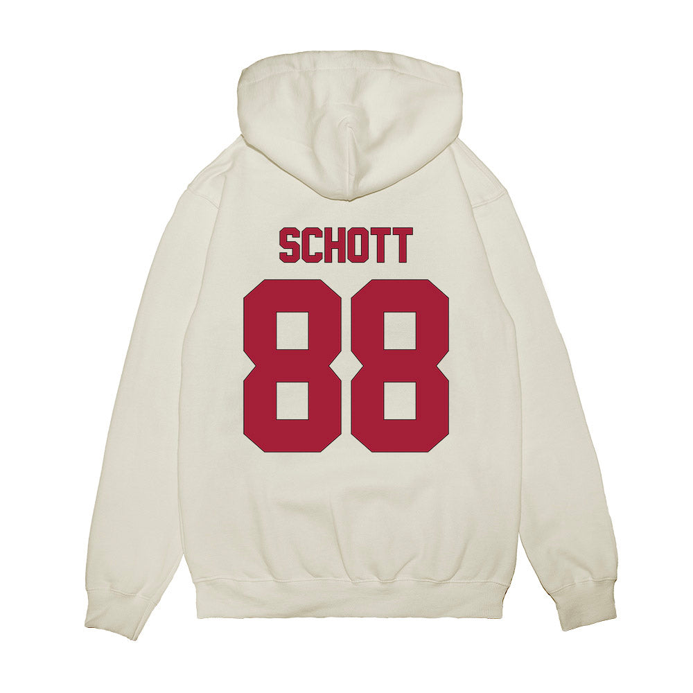 Indiana - NCAA Football : Brock Schott - Vintage Helmet Premium Hooded Sweatshirt-1