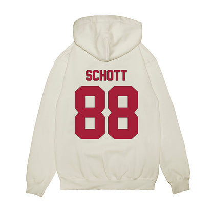 Indiana - NCAA Football : Brock Schott - Vintage Helmet Premium Hooded Sweatshirt-1