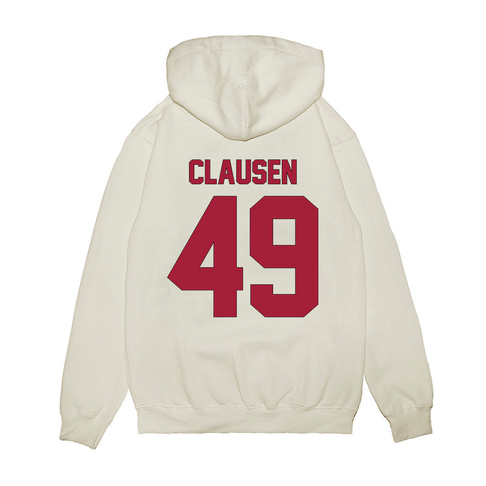 Indiana - NCAA Football : Drew Clausen - Vintage Helmet Premium Hooded Sweatshirt-1