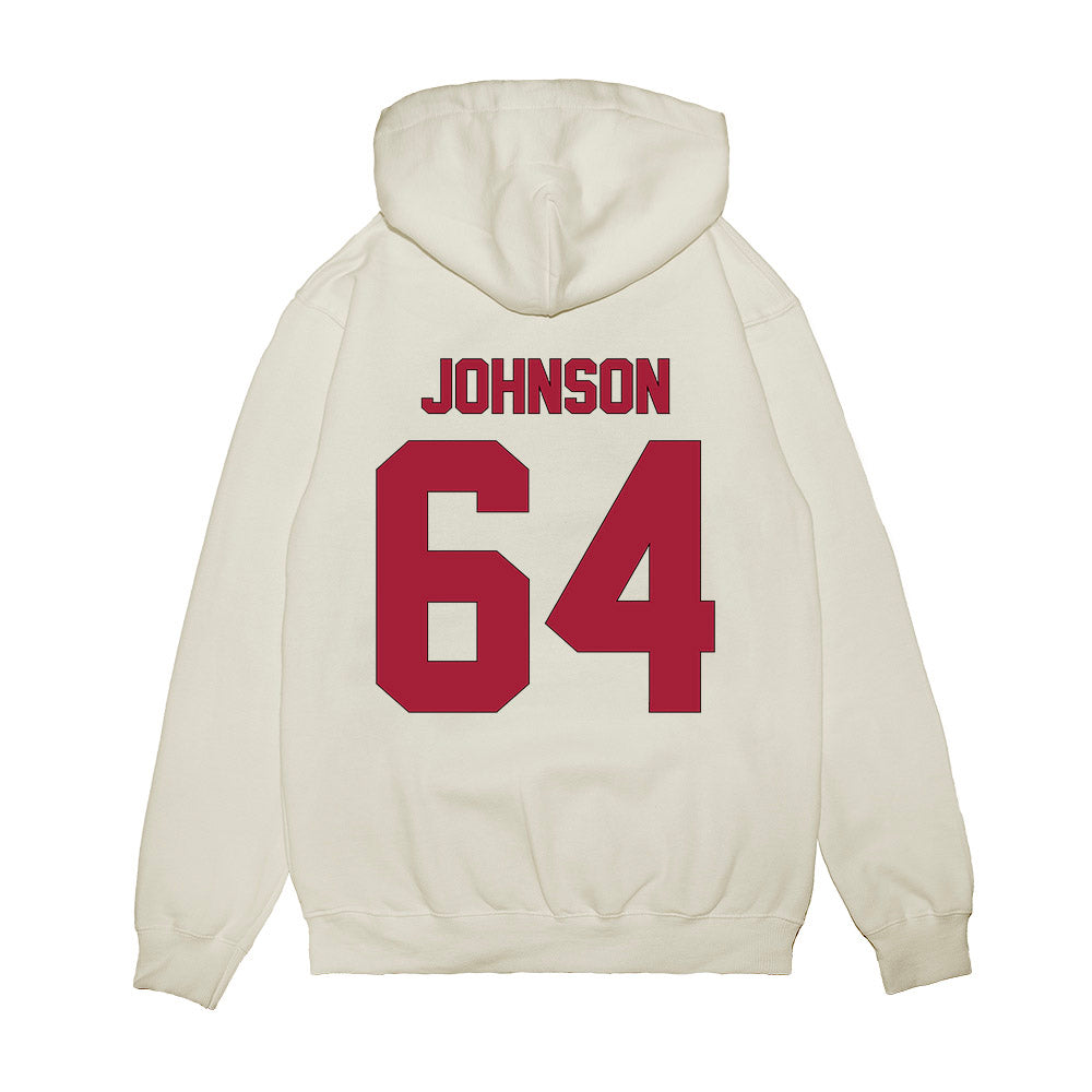 Indiana - NCAA Football : Chance Johnson - Vintage Helmet Premium Hooded Sweatshirt-1