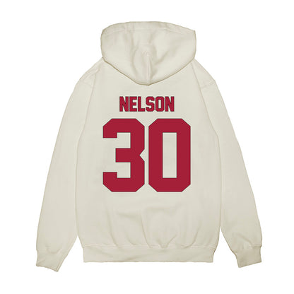 Indiana - NCAA Football : PJ Nelson - Vintage Helmet Premium Hooded Sweatshirt-1